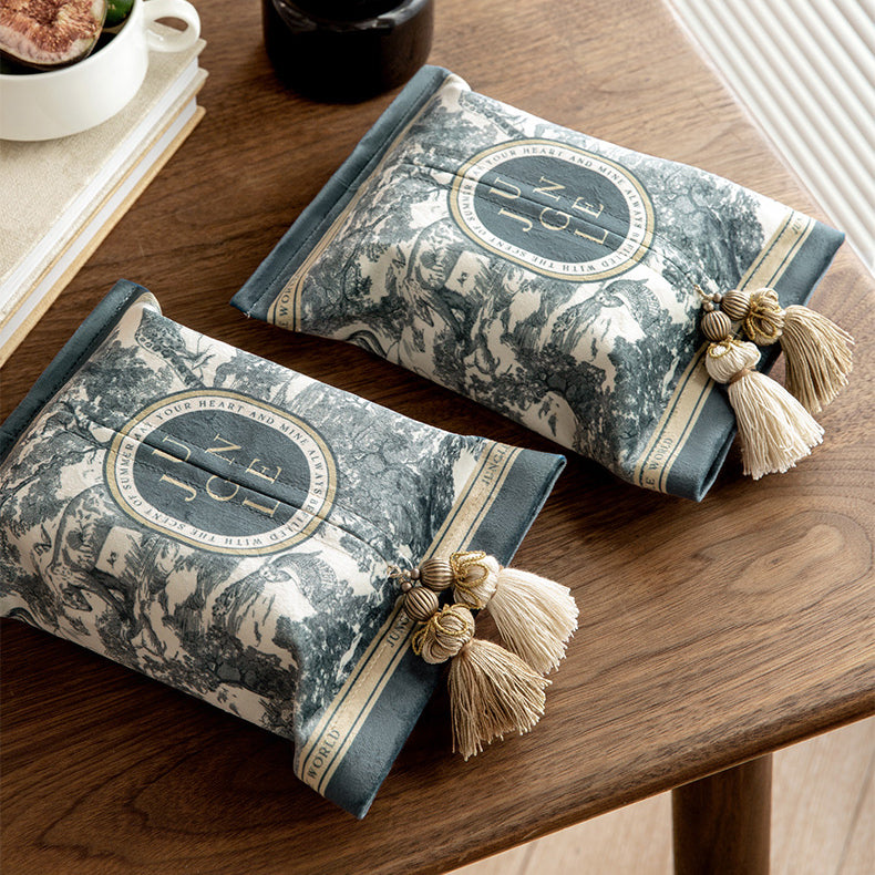 blue retro forest tissue case
