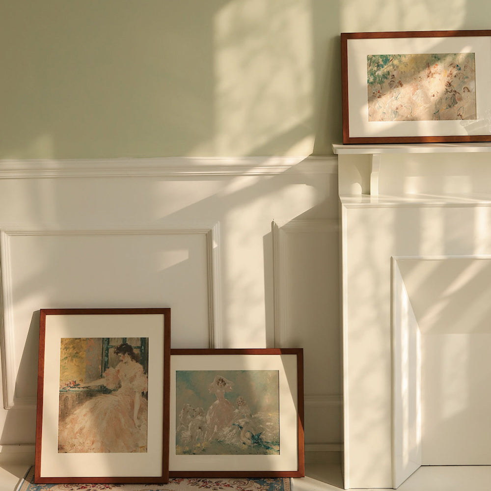 retro girl poster & frame SET