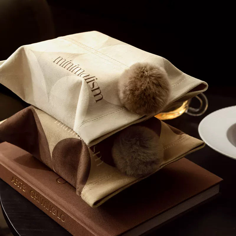 brown circle minimalism tissue case