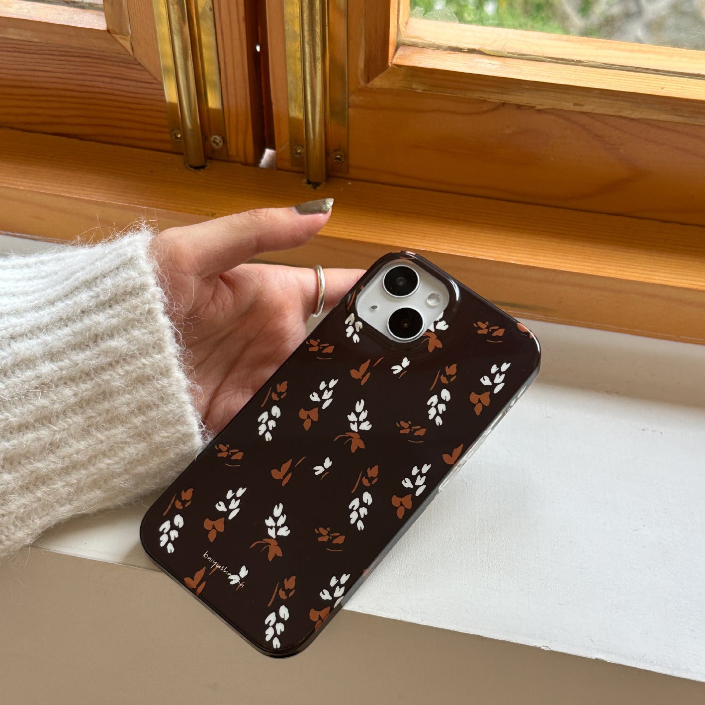 brown leaf iPhone case