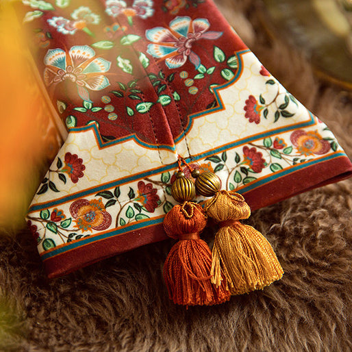 dark red vintage flower tissue case