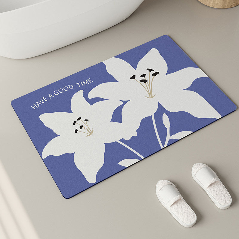 4color lily bath mat