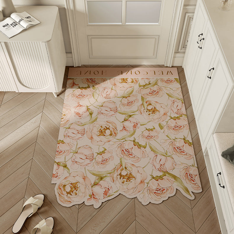 4design romantic flower door mat