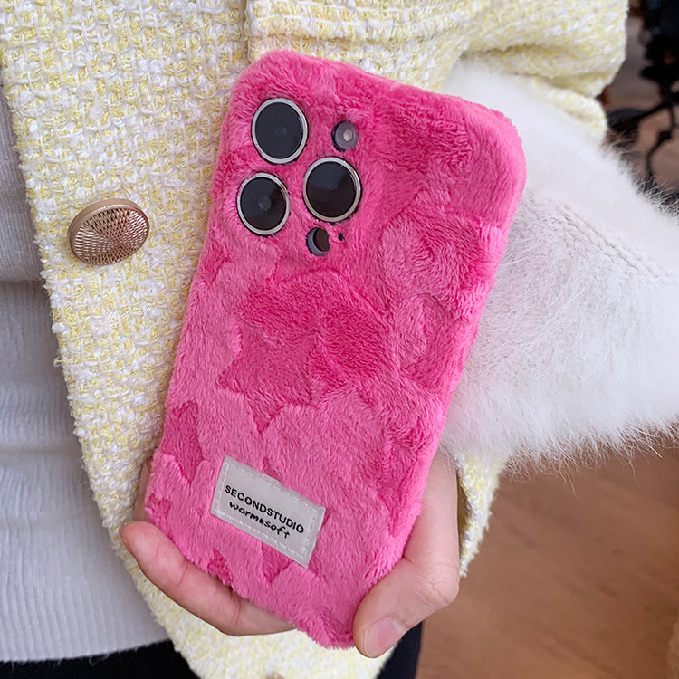 2color short fur iPhone case