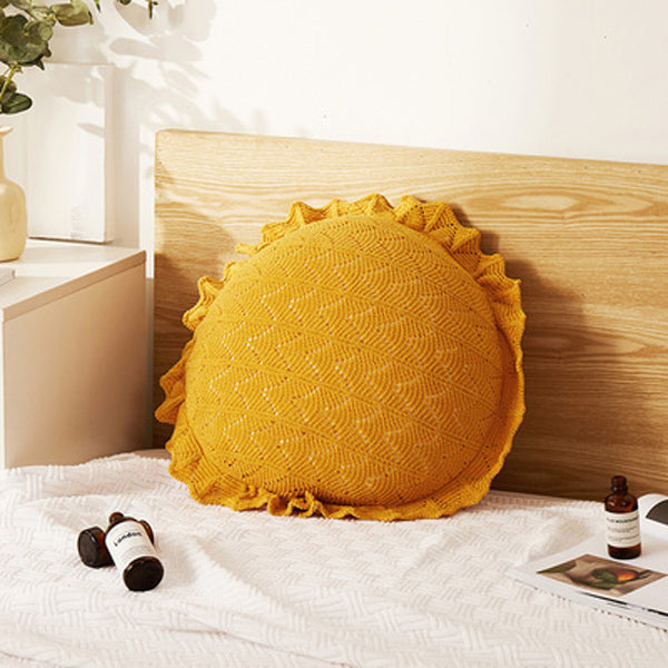 5color knit circle cushion