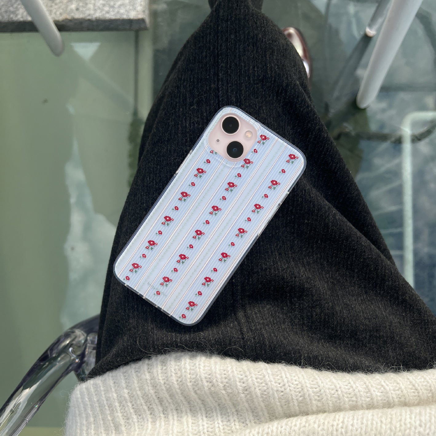 retro flower tape iPhone case