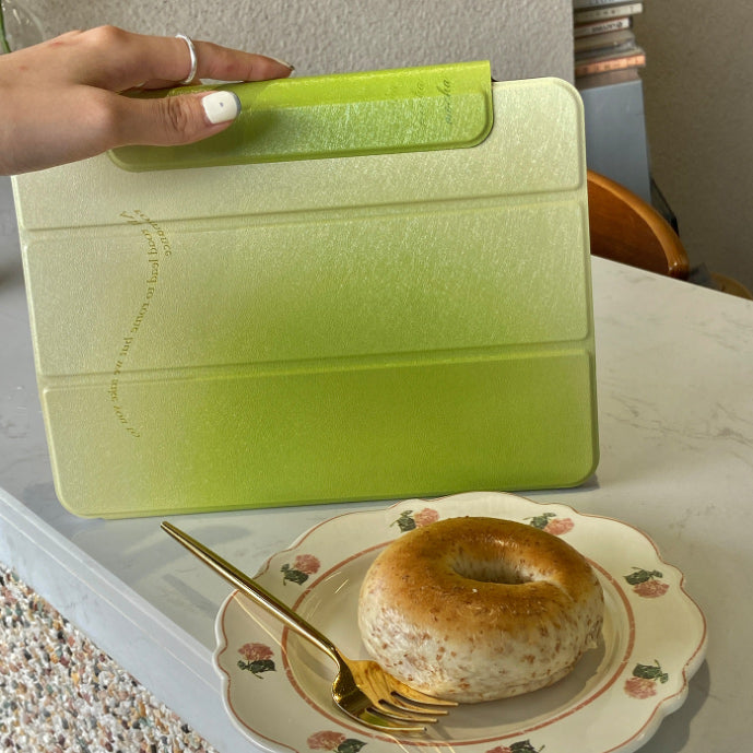 gradation green iPad case