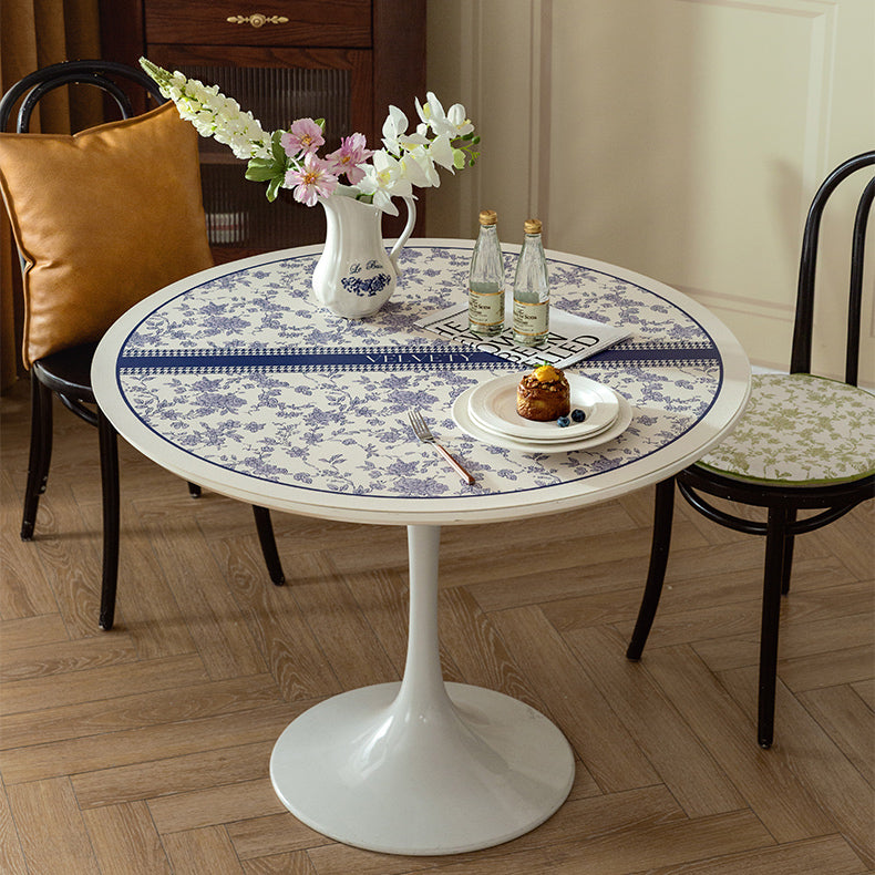 2color french flower velvety table mat