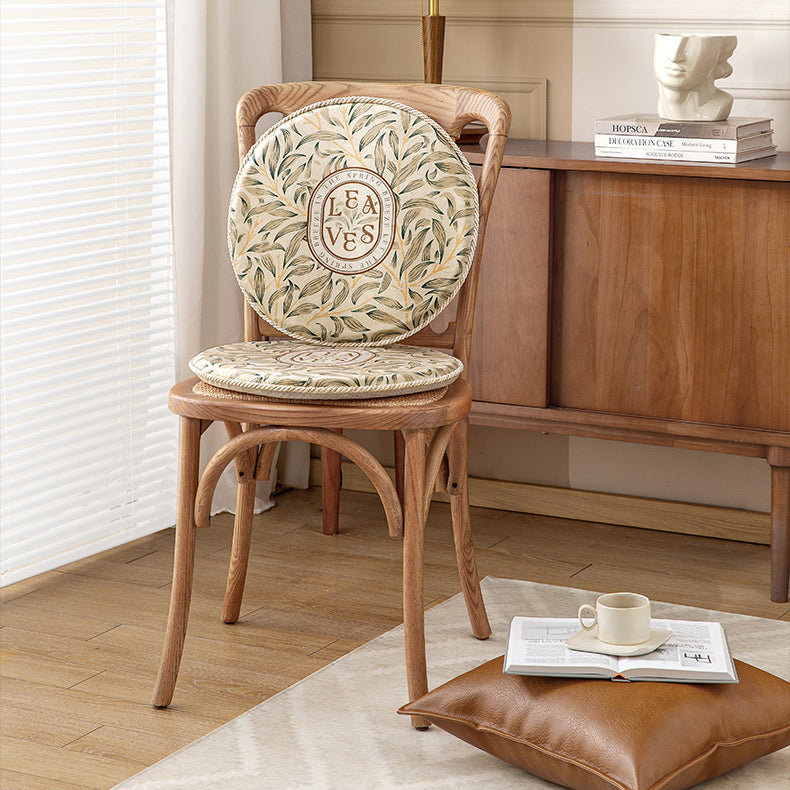 leaves art logo round cushion