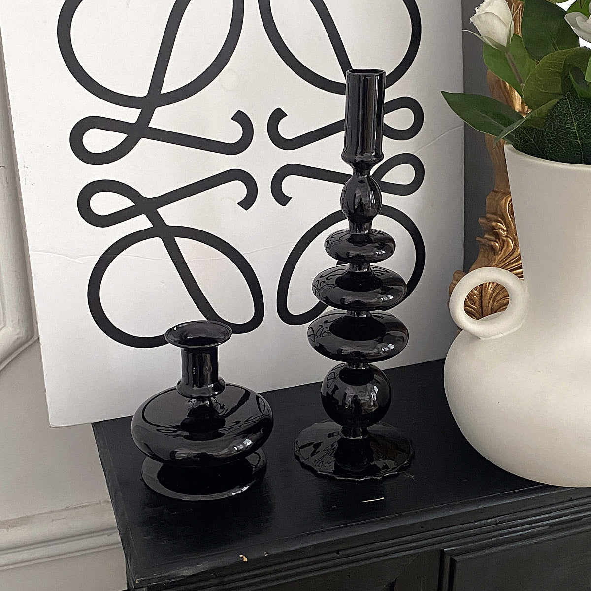 5design black candlestick
