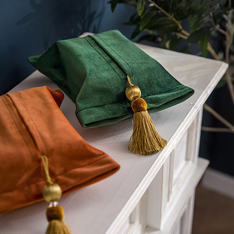 6color velvet tassel tissue case