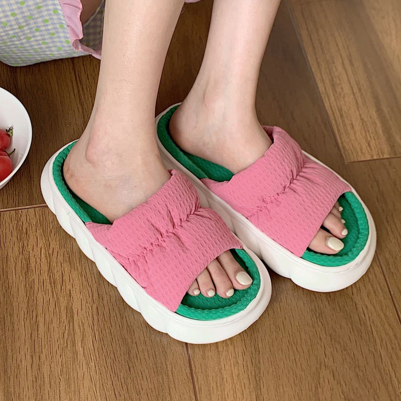 3color two-tone rubber roomshoes