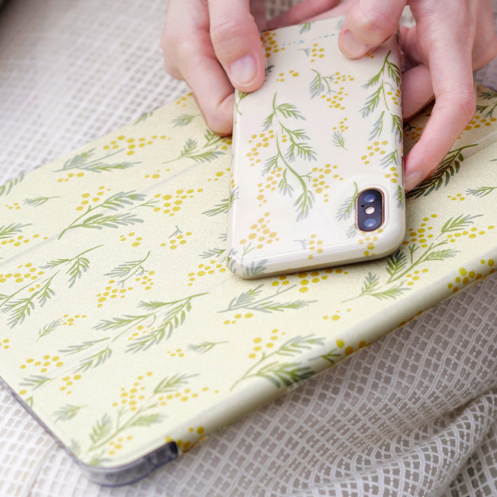yellow mimosa iPad case