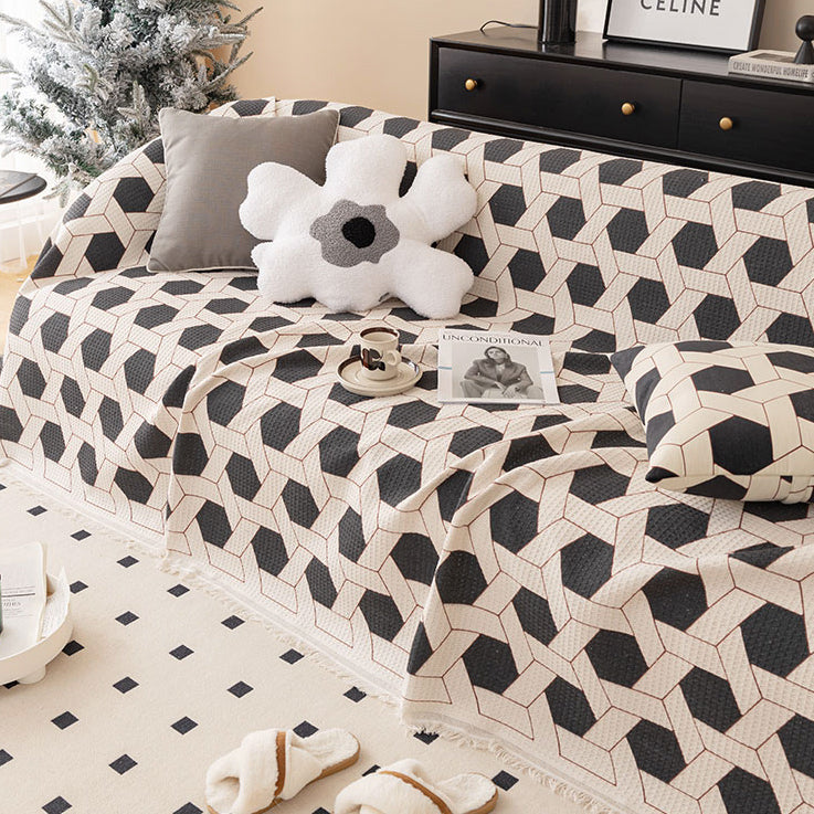 6design monotone geometry sofa cover