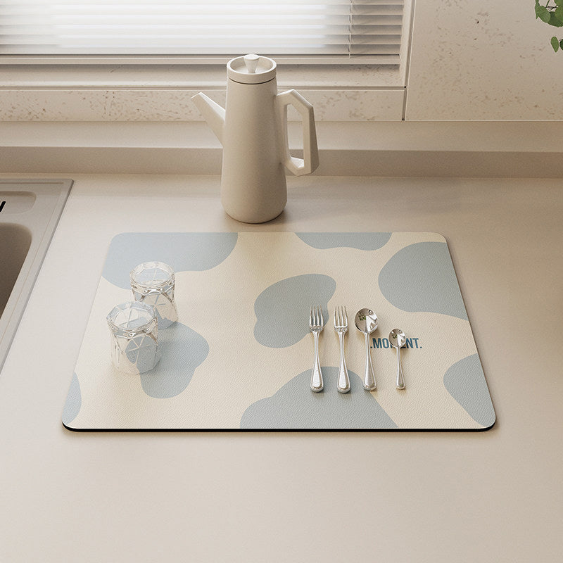 3color cow pattern sink mat