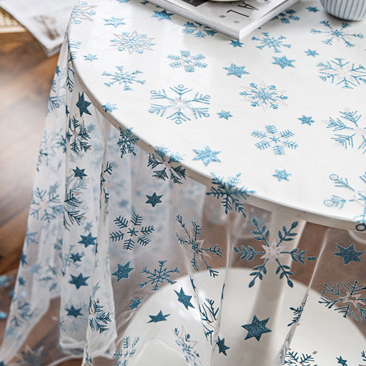 crystal snow table cover