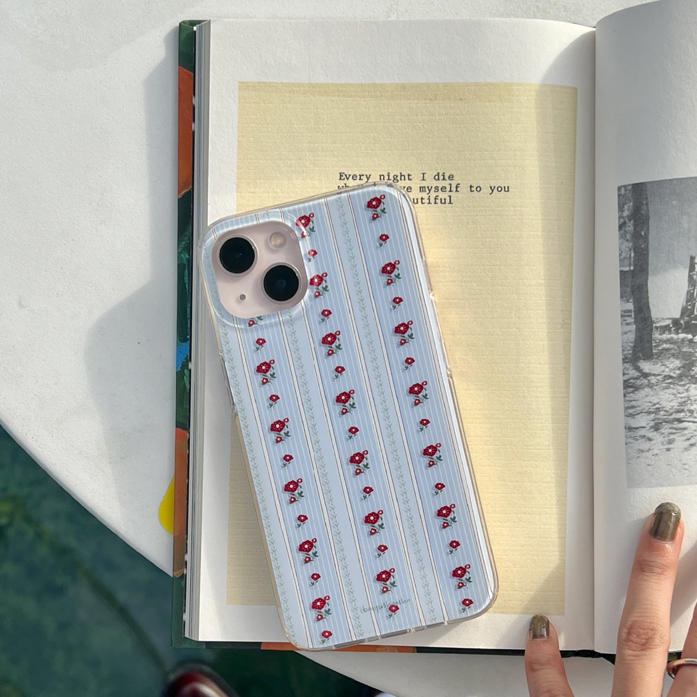 retro flower tape iPhone case