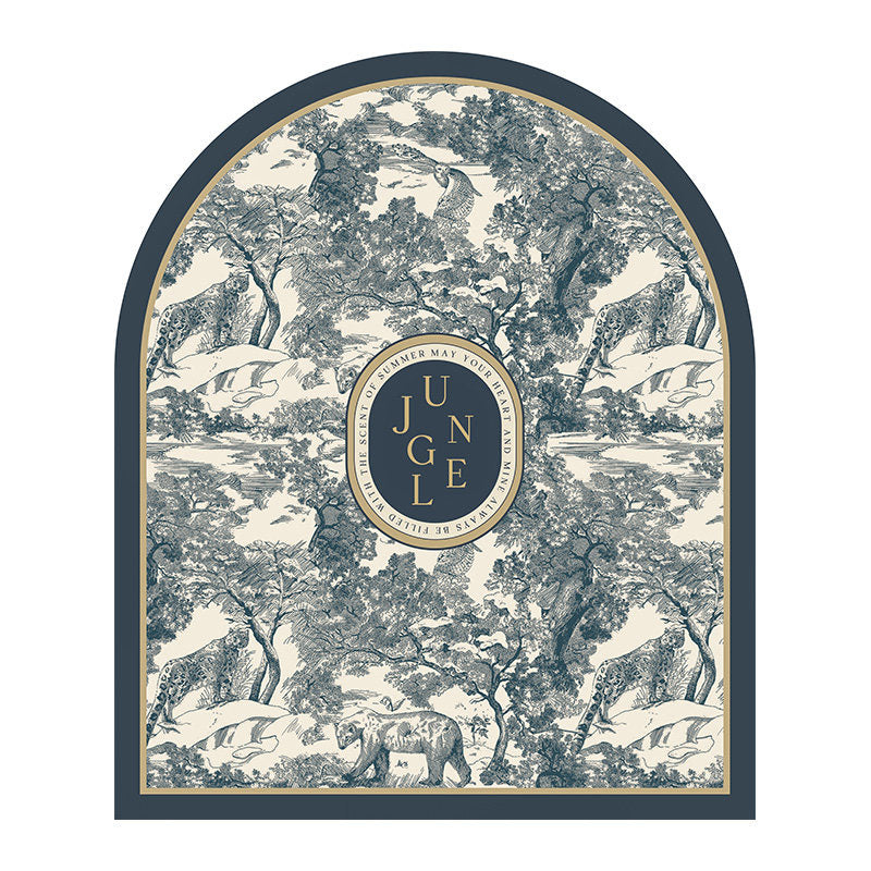 blue retro forest door mat