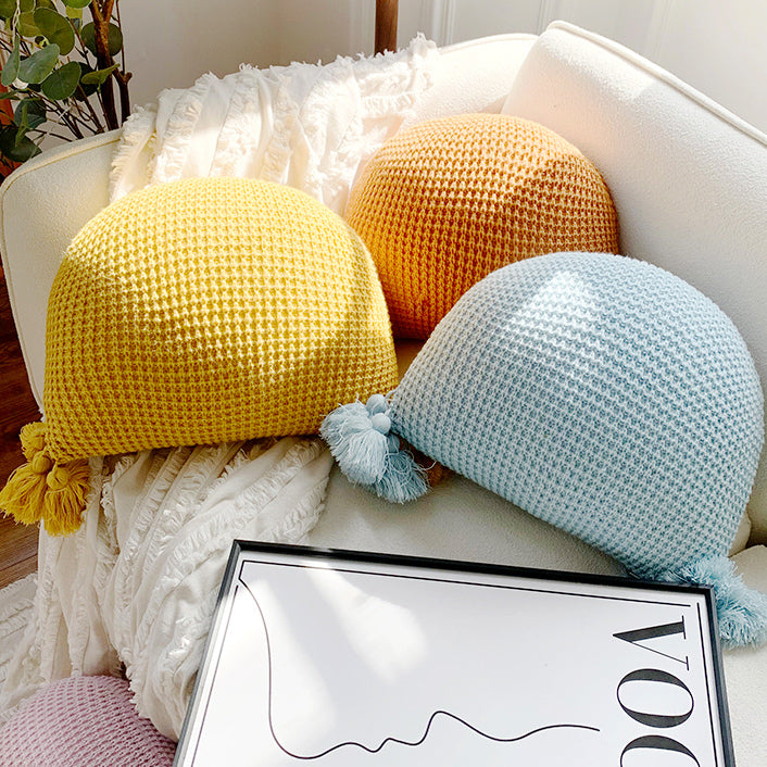 5color semicircle knit cushion