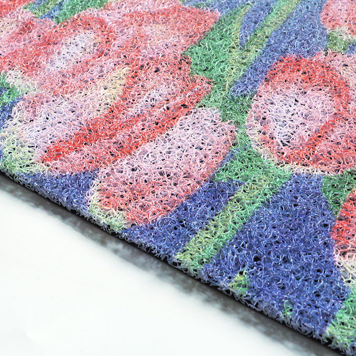 7design flower cut free door mat