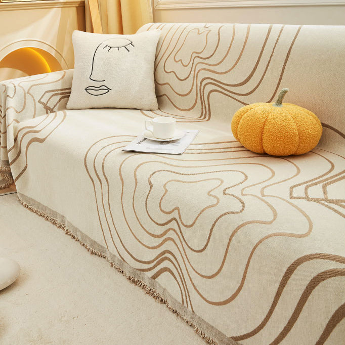 3color reversible tree ring sofa cover