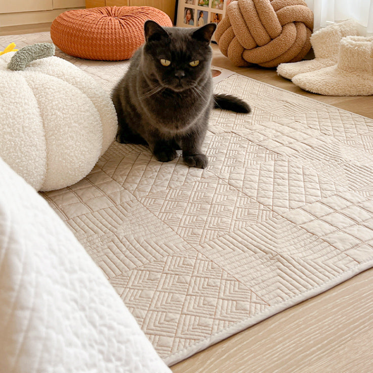 2color patchwork stitch floor mat