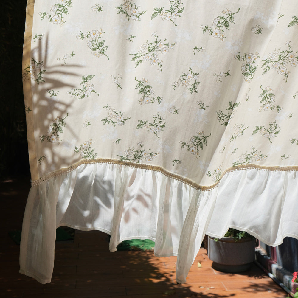 flower cotton under frill curtain