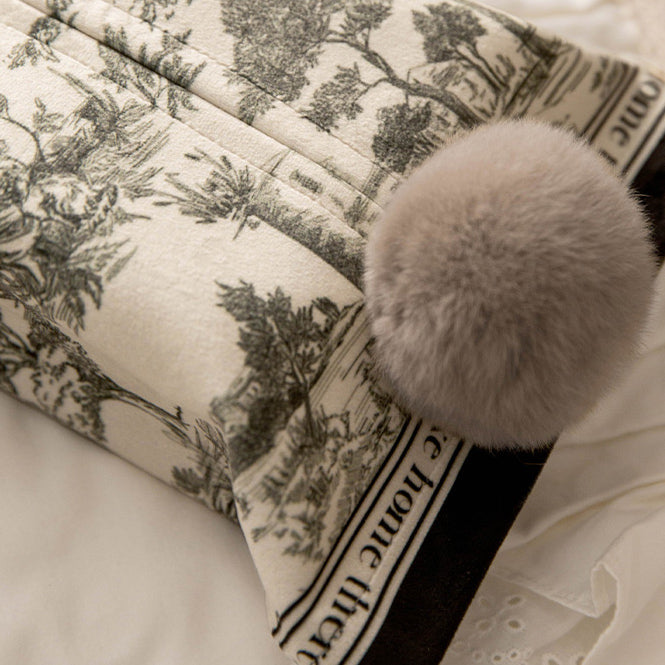 black toile de Jouy tissue case
