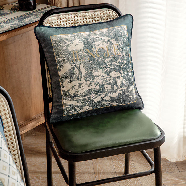 3design blue retro forest cushion