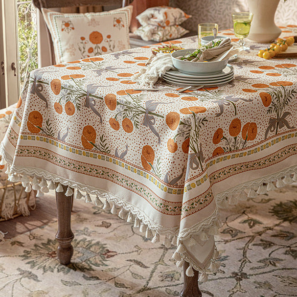 orange margarita table cloth