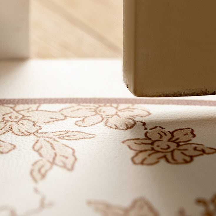 2color french flower velvety round carpet