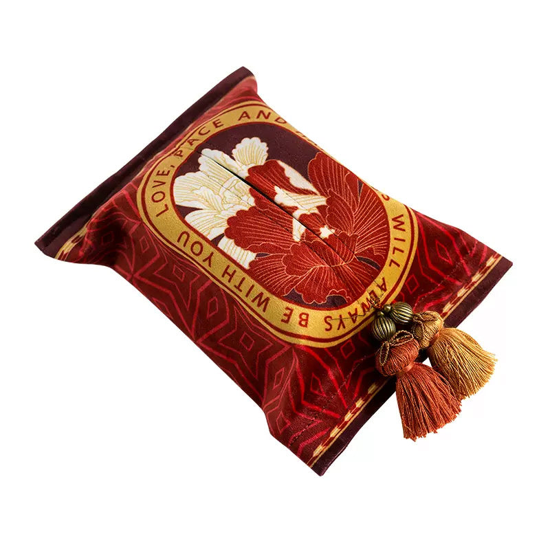 2design red flower tissue case