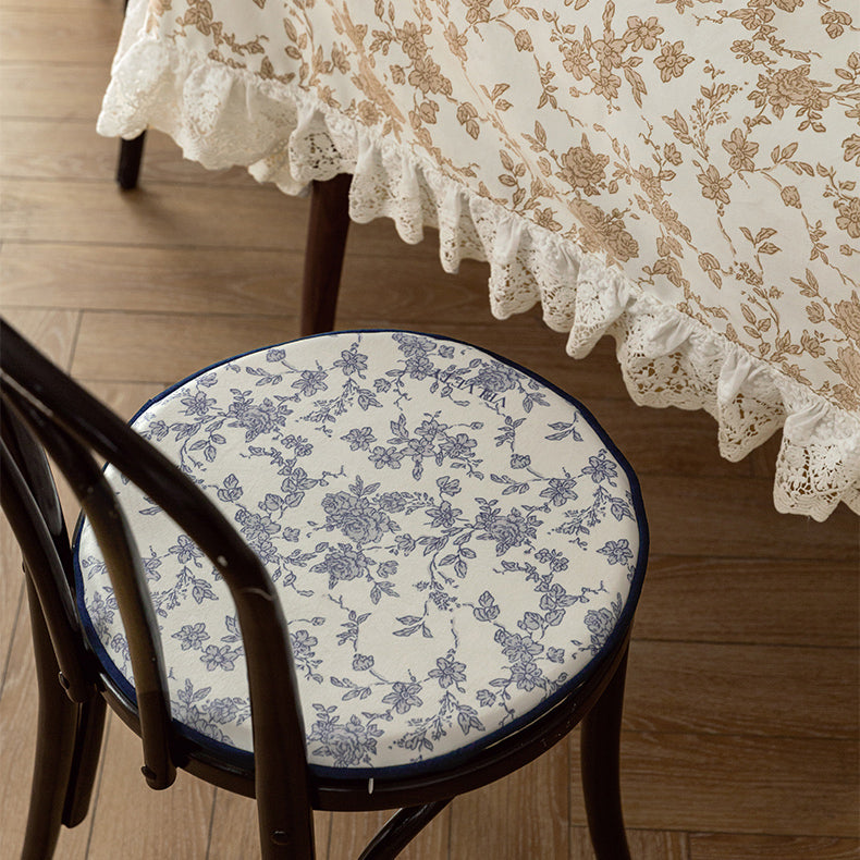 4color french flower velvety cushion