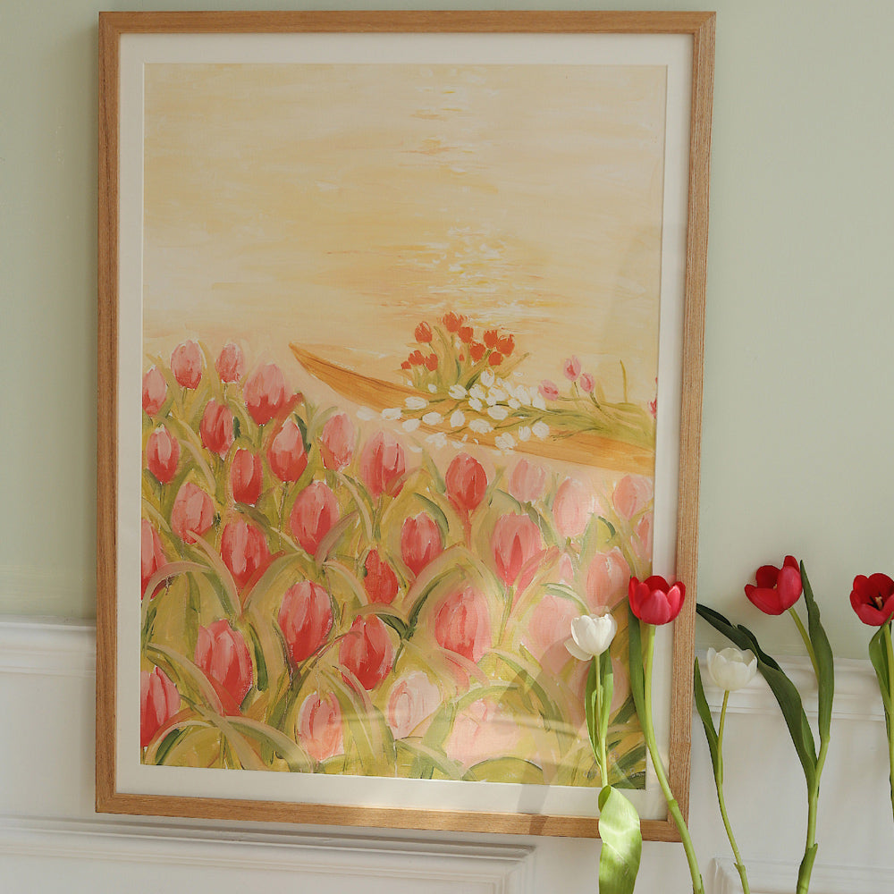 tulip boat poster & frame SET