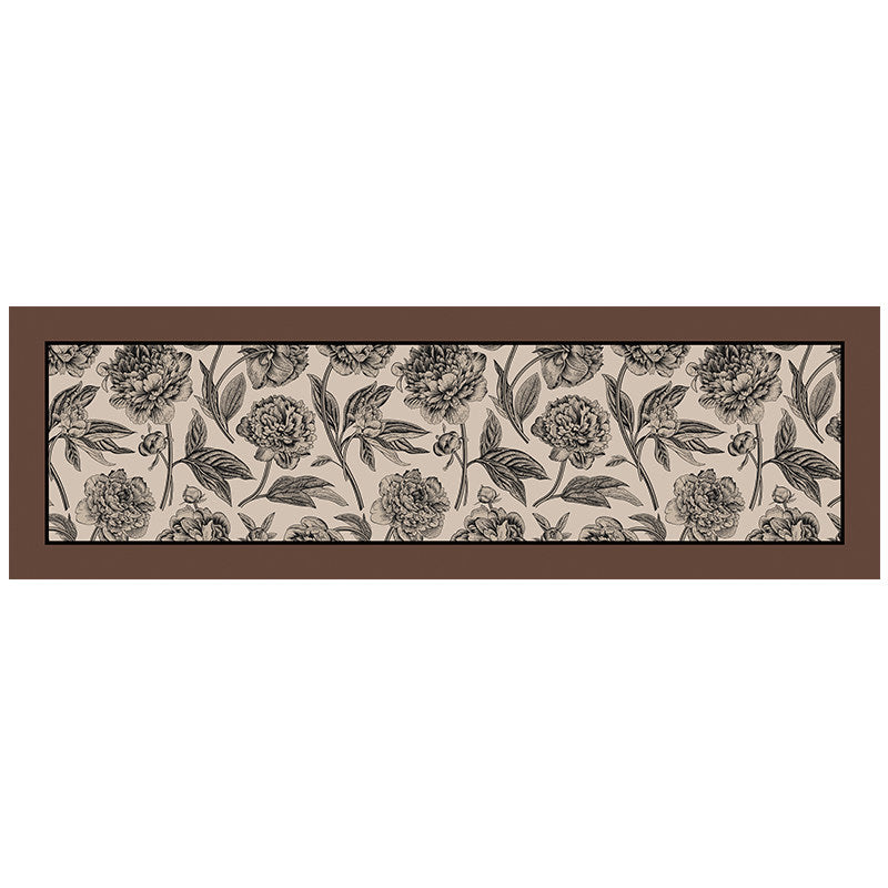 elegant sketch flower step mat