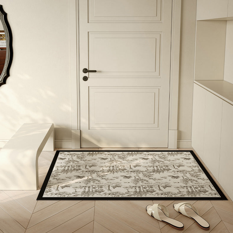 black toile de Jouy door mat