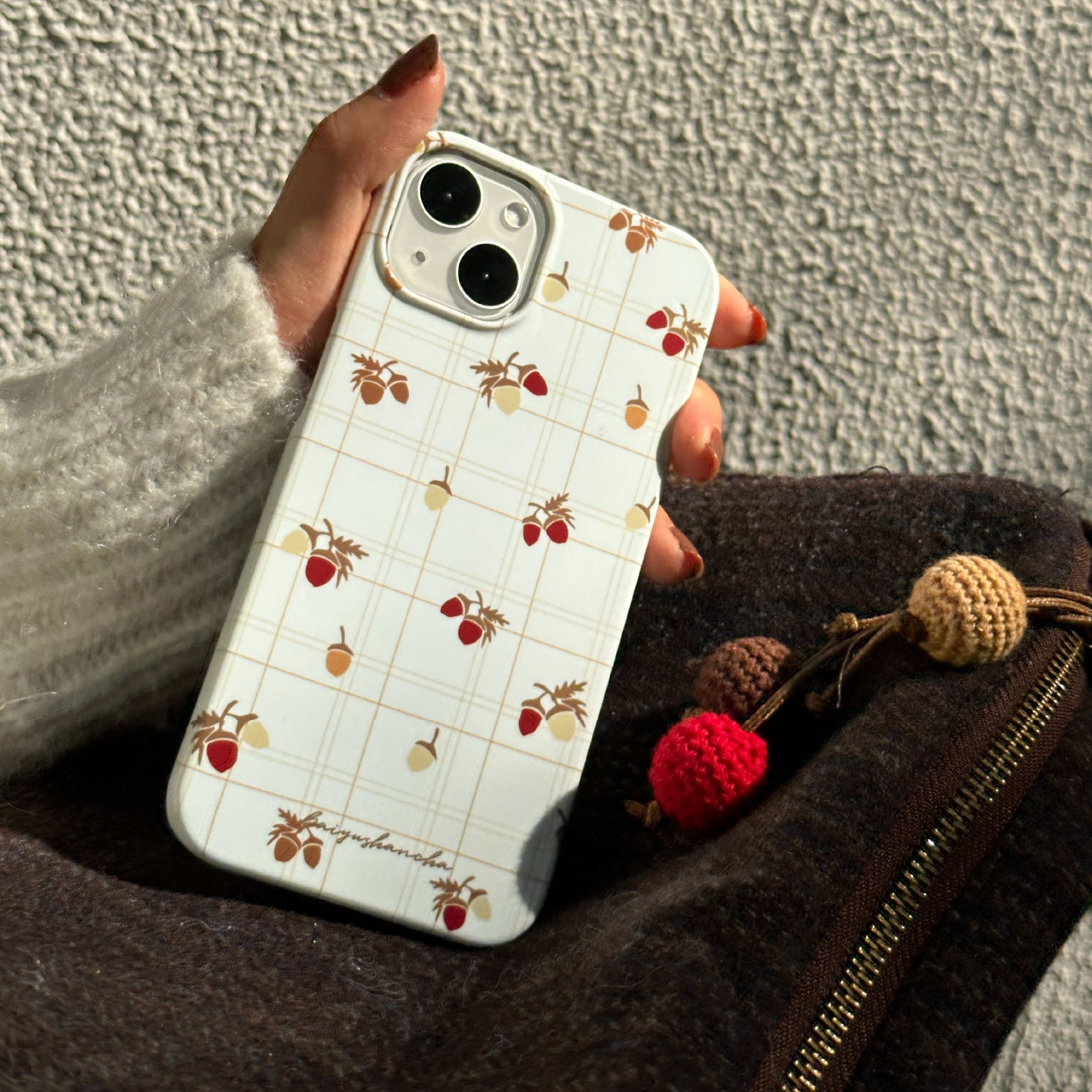 acorn check iPhone case