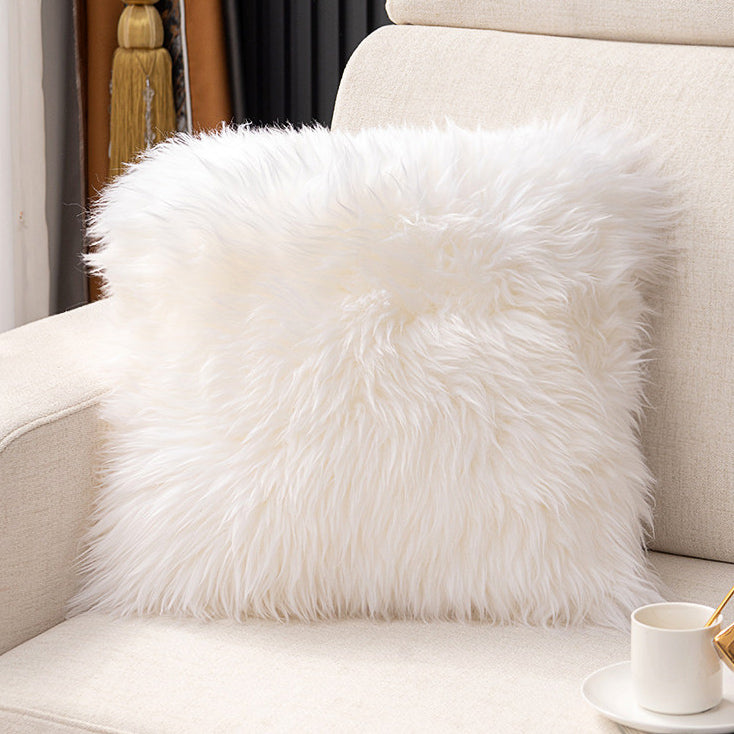 4color long fur cushion