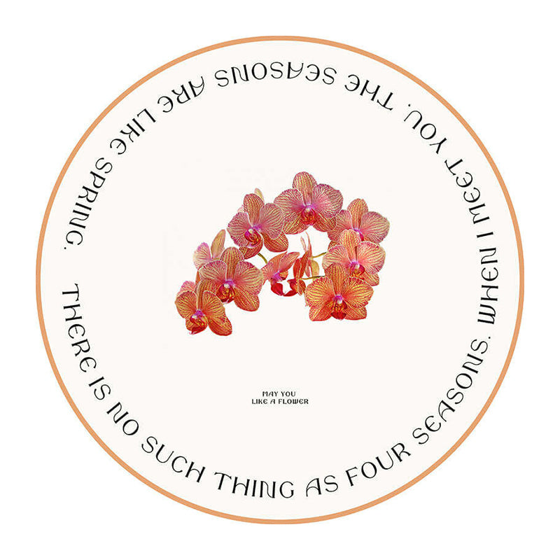 2design flower logo round table mat