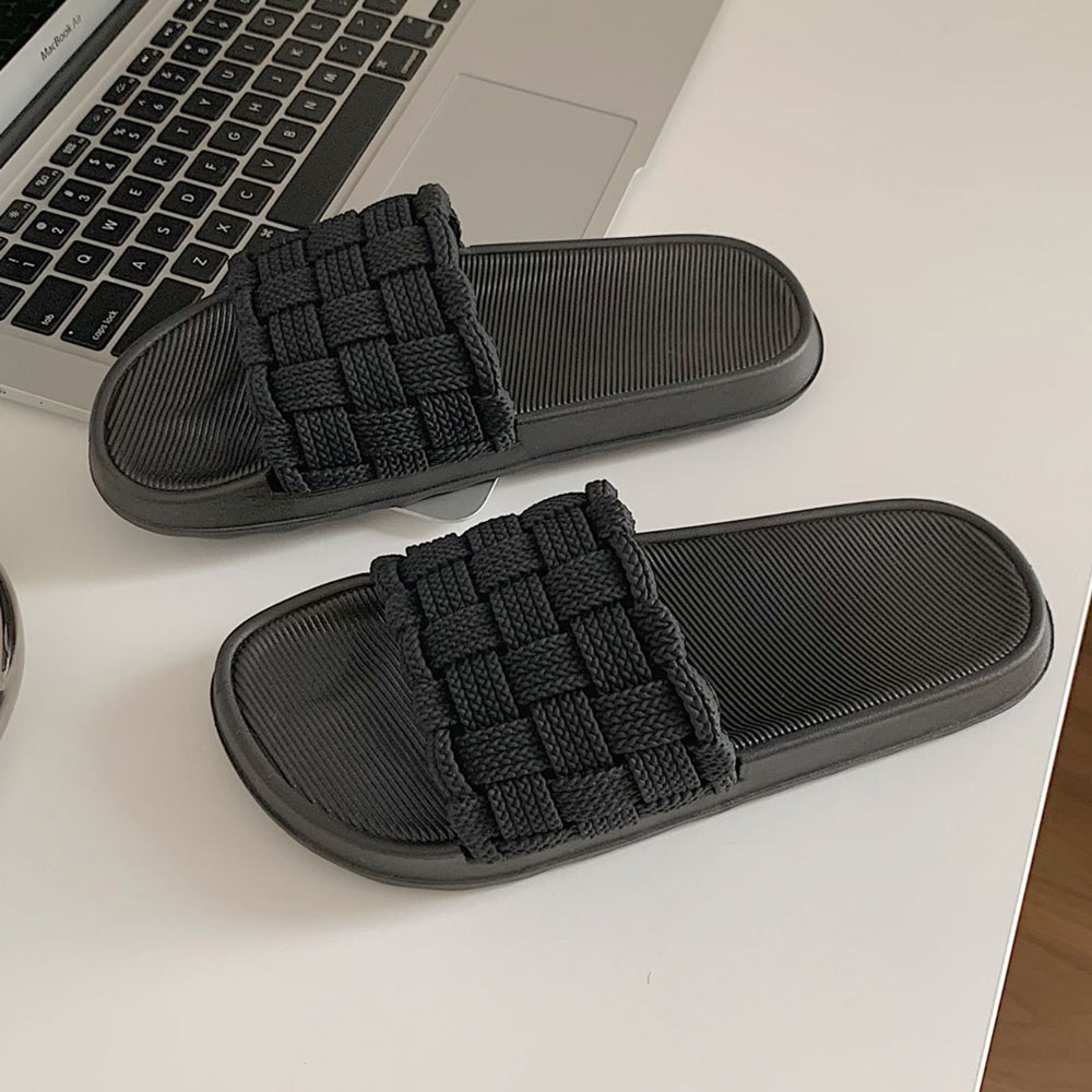 3color knit rubber roomshoes
