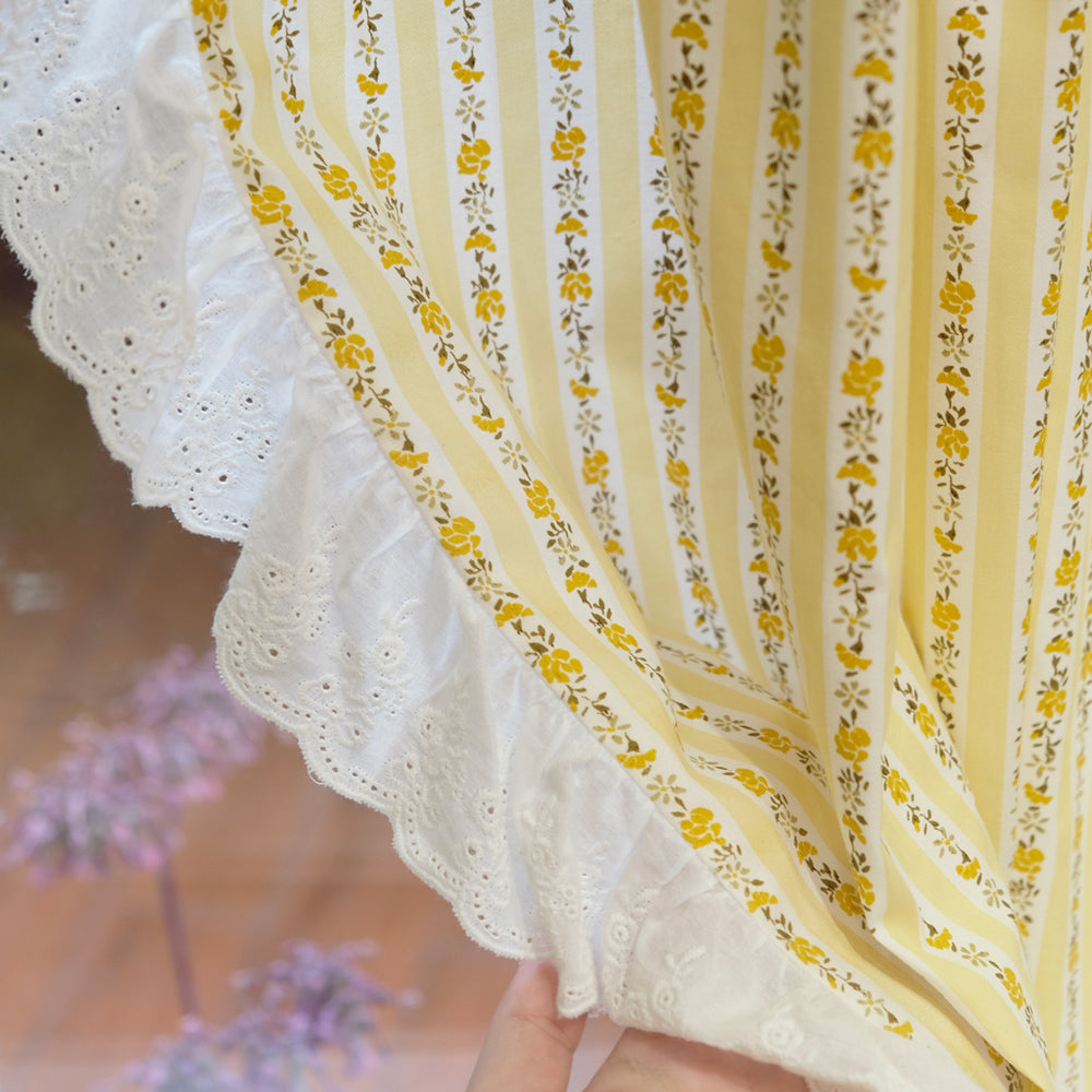 summer yellow check curtain