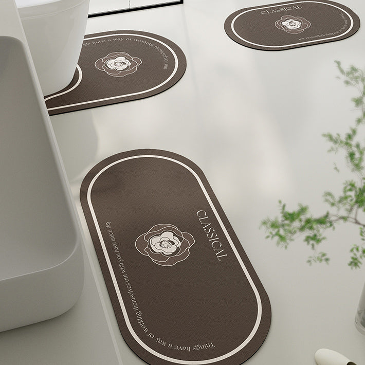 classical simple flower toilet mat