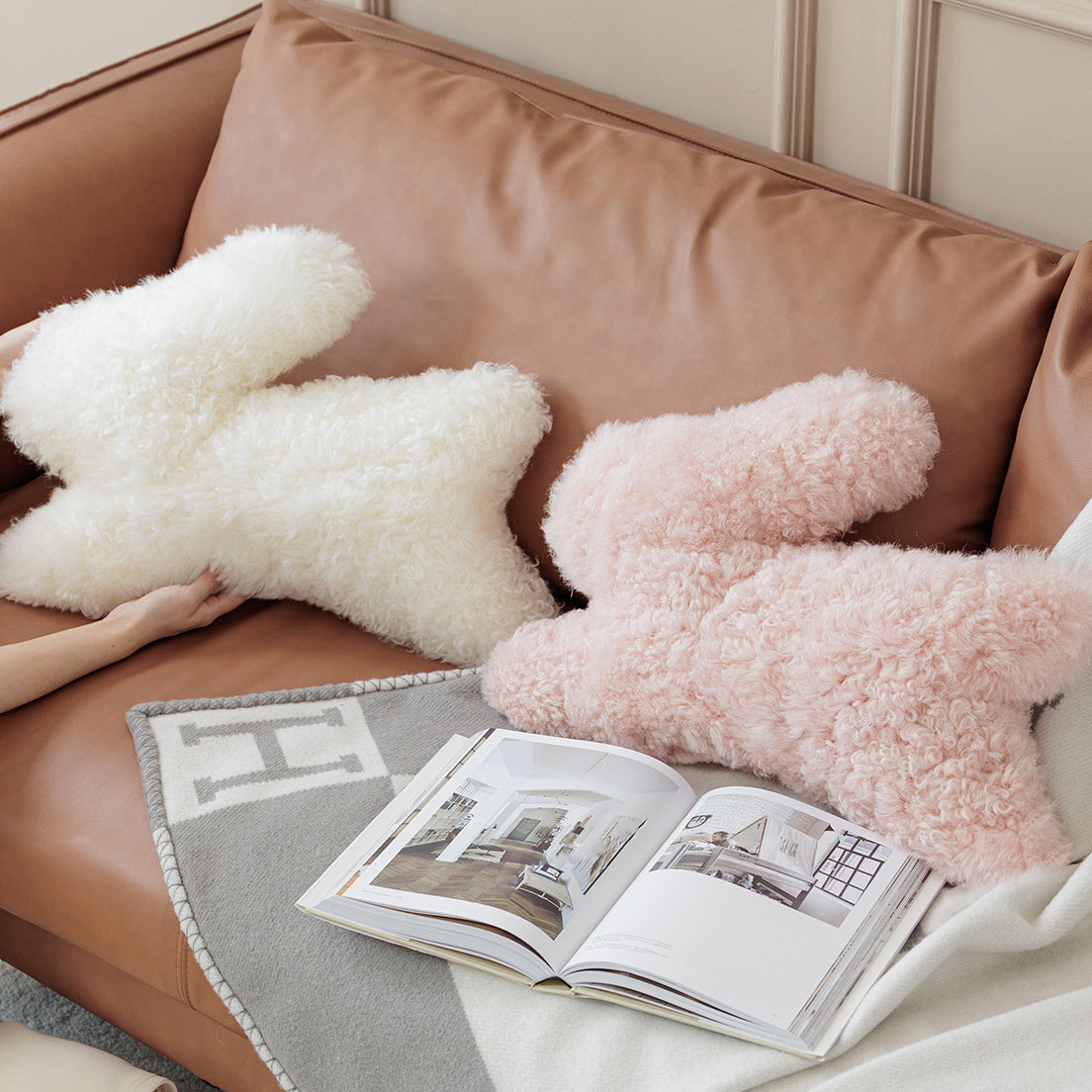 4color forest rabbit cushion