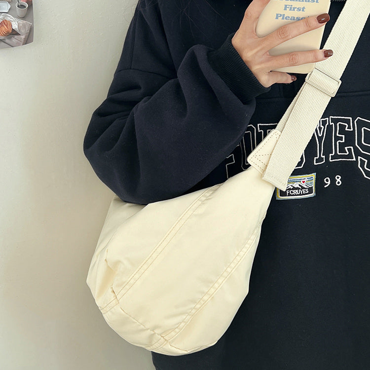 2color simple cotton messenger bag