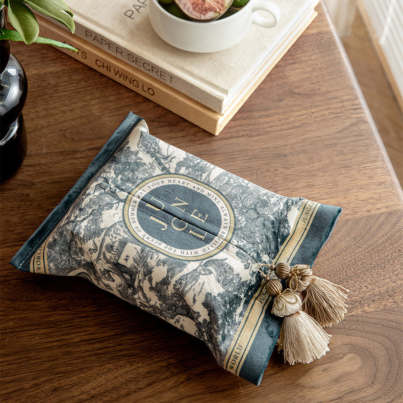 blue retro forest tissue case