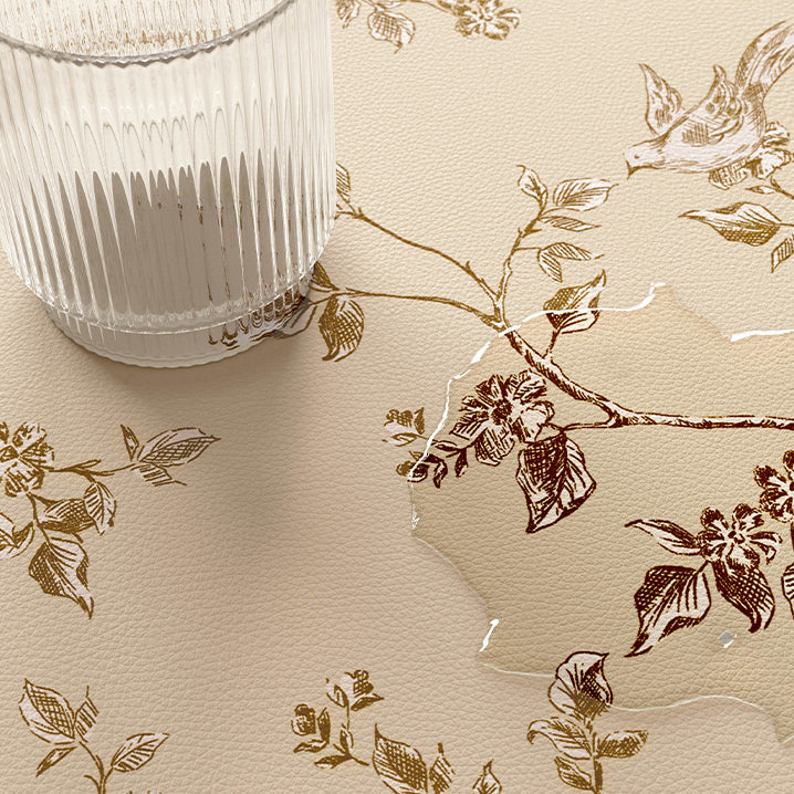 south wood beige round table mat