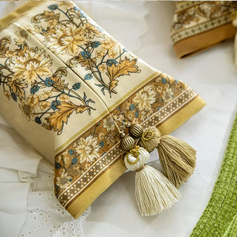 2design retro yellow flower tissue case