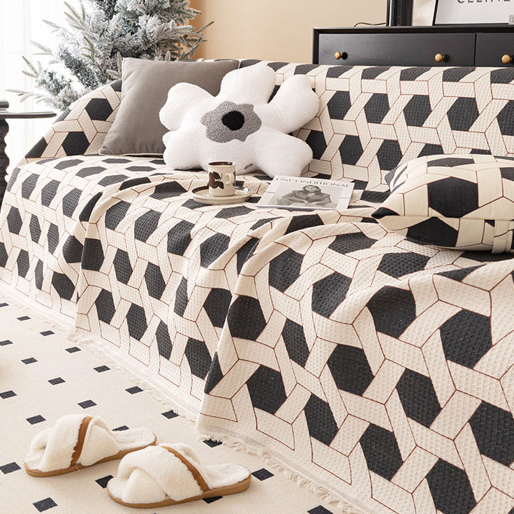 6design monotone geometry sofa cover