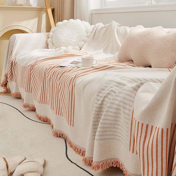 4color two tone line sofa cover