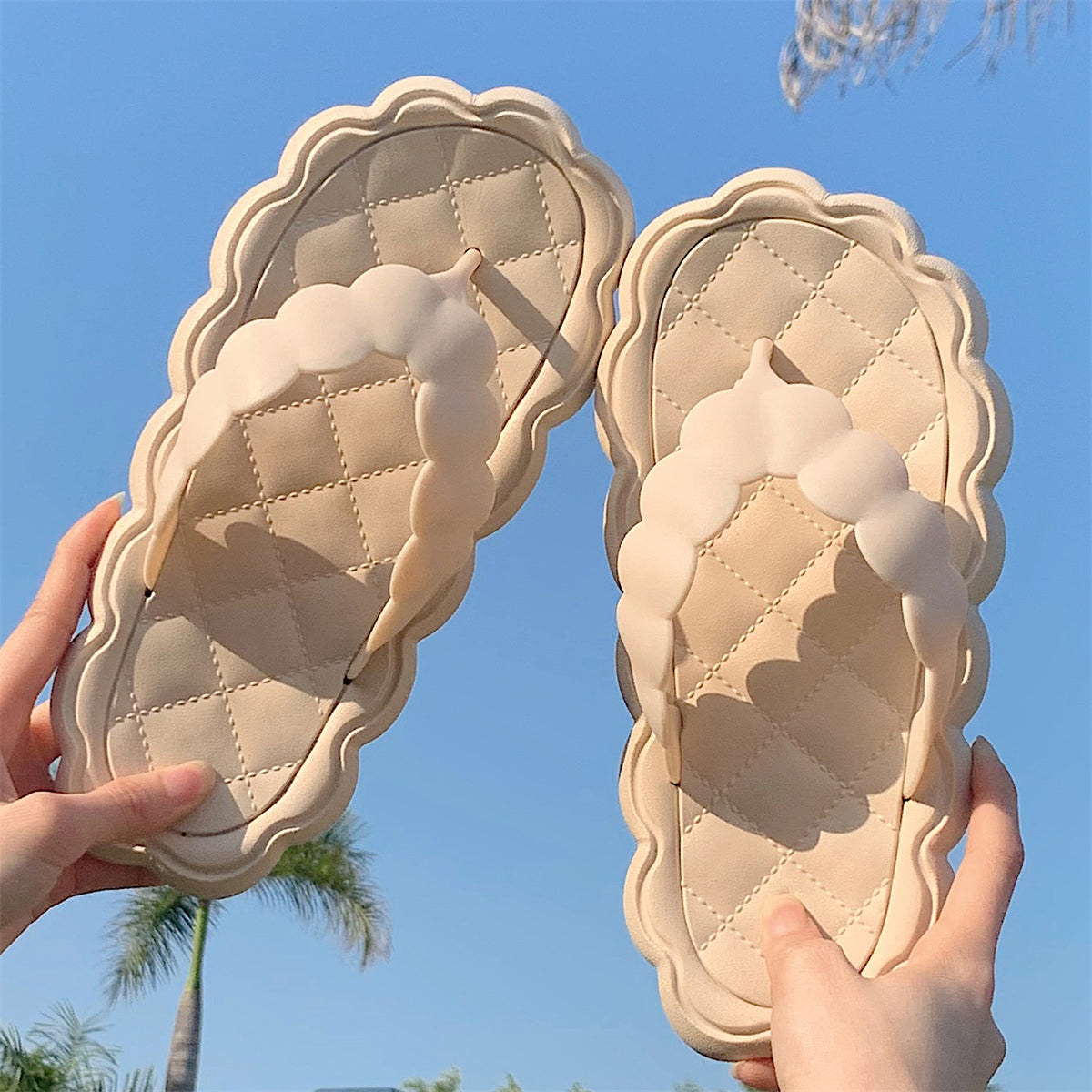 3color scallop rubber roomshoes